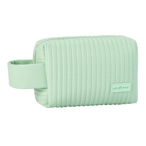 CAZSTYK Make-up-Tasche, Organizer, niedliche Kosmetiktasche, PU-Leder, Make-up-Tasche, Reise-Kulturbeutel für Damen und Mädchen, Matcha-Grün von CAZSTYK