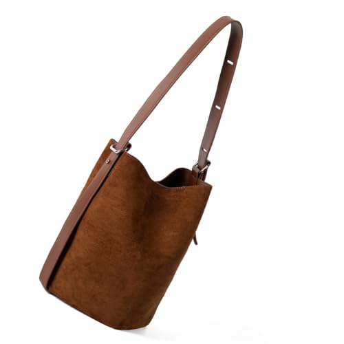 CAZSTYK Modische Achseltasche Kontrast Weich PU Leder Handtasche Slouchy Bag Damen Schultertaschen Groß Shopper Damen Schulter, coffee, One Size von CAZSTYK