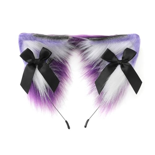 CAZSTYK Punk-Ohren-Form-Stirnband mit Mini-Schleife, Haarreifen für Erwachsene, Cosplay, Live-Übertragung, Ostern, Party, Kopfschmuck von CAZSTYK