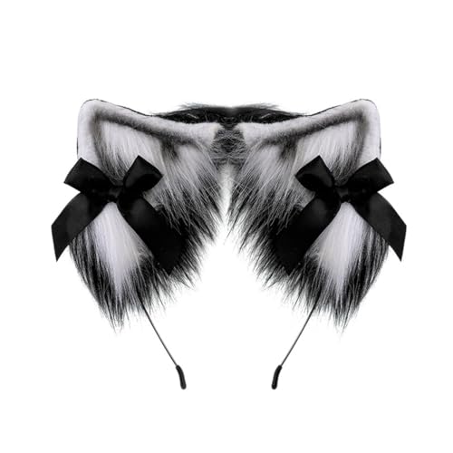 CAZSTYK Punk-Ohren-Form-Stirnband mit Mini-Schleife, Haarreifen für Erwachsene, Cosplay, Live-Übertragung, Ostern, Party, Kopfschmuck von CAZSTYK