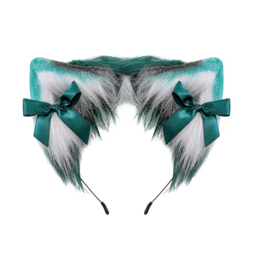 CAZSTYK Punk-Ohren-Form-Stirnband mit Mini-Schleife, Haarreifen für Erwachsene, Cosplay, Live-Übertragung, Ostern, Party, Kopfschmuck von CAZSTYK