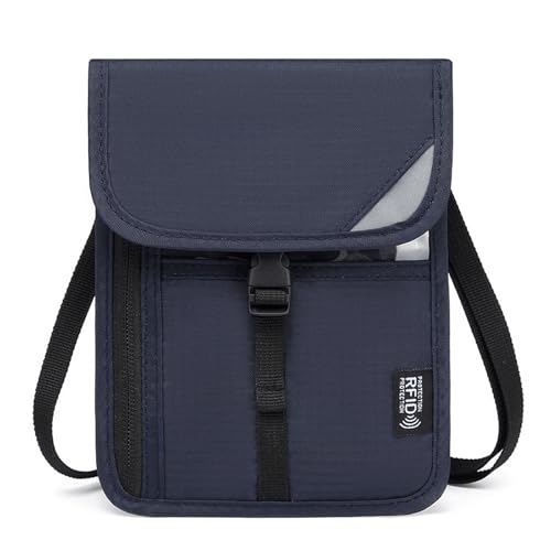 CAZSTYK Reise-Halstasche, Brustbeutel mit RFID-blockierendem Familienpasshalter für einfaches Reisen, einfaches Design, für Männer und Frauen, Reisetasche, Reisepass und Dokumente, a, One Size von CAZSTYK