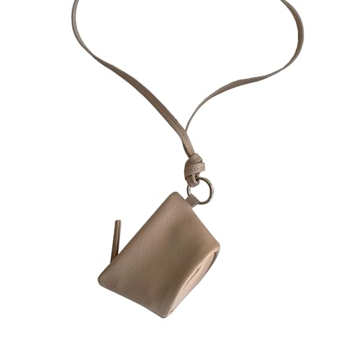 CAZSTYK Tragbare Münztasche mit verstellbarem Umhängeband und Umhängekordel aus PU-Leder für Reisen und Einkaufen, stilvoller Kartenhalter, aprikose, One Size von CAZSTYK
