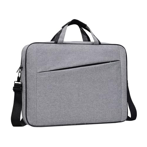 CAZSTYK Vielseitige, wasserabweisende Oxford-Laptop-Umhängetasche, geräumige Handtasche mit mehreren Fächern für Arbeit und Schule, Notebook-Tasche, grau, One Size von CAZSTYK
