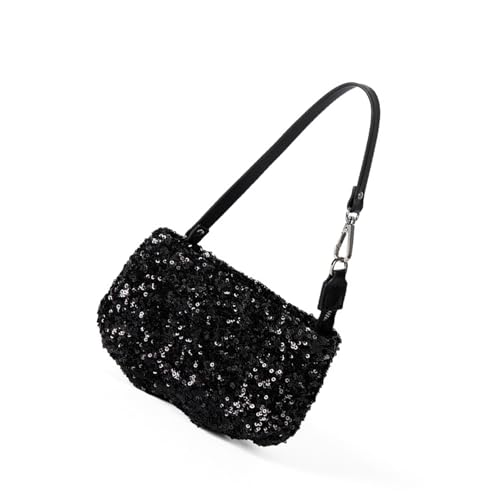 Damen Abend-Clutches Geldbörsen Pailletten Abendtasche Handtasche Kette Crossbody Schultertasche Trendy Achselgeschenke Pailletten Clutch Geldbörsen Handtasche, Schwarz , One Size von CAZSTYK