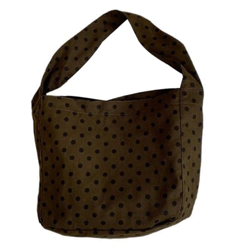 Damen Handtasche Canvas Handtasche Geldbörse Stilvolle Casual Trendy Schultertasche Große Kapazität Geldbörsen Arbeitstasche Geschenke Slouchy Arbeitstaschen, coffee, One Size von CAZSTYK