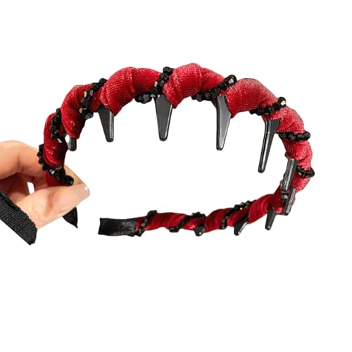 Haarreif mit glitzernden Strasssteinen und rutschfesten Zähnen, sichere Passform, hochgewölbtes Stirnband für den täglichen Gebrauch, leichtes Haarstyling-Kopfstück von CAZSTYK
