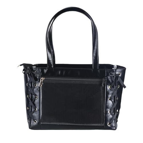 Itabag modische Umhängetasche, lässige Itabag PVC-Handtasche mit großem Stauraum und mehreren Tragemöglichkeiten, Unterarmtaschen, Schwarz , One Size von CAZSTYK