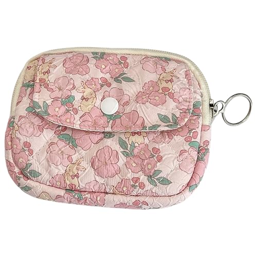 Kleine Aufbewahrungstasche für Mädchen Frauen Kleingeld Geldbörse Cartoon Geldbörse Kleingeldtasche Lippenstift Gesteppte Floral Münzbörse Kleine Aufbewahrung Geld Floral Wallet Münze, a, Mass Beauty von CAZSTYK
