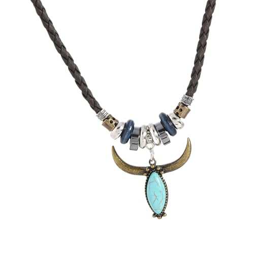 Lederhalskette mit türkisfarbenem Stein, vielseitiger Schmuck für Freizeit oder Outfits, Einheitsgröße, Wie beschrieben, Wie beschrieben von CAZSTYK