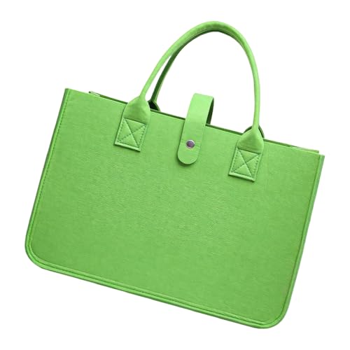Mehrzweck-Filz-Handtasche mit geräumigem Innenraum, faltbare Tragetasche, Filz-Einkaufstaschen für die Organisation wichtiger dicker Griffe, Obstgrün, One Size von CAZSTYK