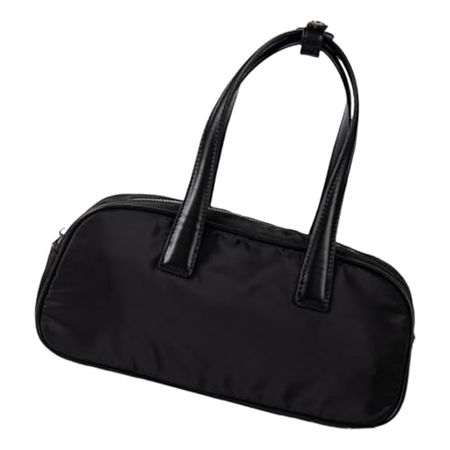Stilvolle Nylon-Umhängetasche mit reichlich Stauraum für den täglichen Gebrauch, stilvolle Tasche mit Tragegriff oben, lässige Reisetasche, Reisetasche, Schwarz , One Size von CAZSTYK