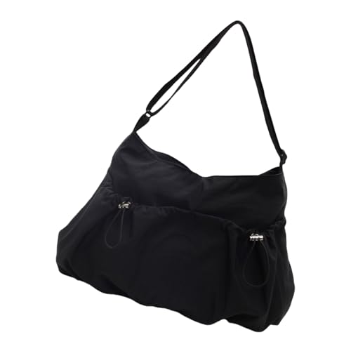Vielseitige, gepolsterte Nylon-Tragetasche, große Puffer-Umhängetasche mit verstellbarem Riemen, Crossbody-Geldbörse, Unterarmtaschen, bequem, leicht, Schwarz , One Size von CAZSTYK