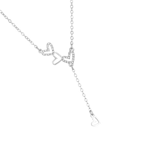 Zarte durchbrochene Herz-Design-Halskette, trendiger Legierungsschmuck, elegante Schlüsselbeinkette zum Verschenken und für den lässigen Stil, elegante Schlüsselbein-Kette von CAZSTYK