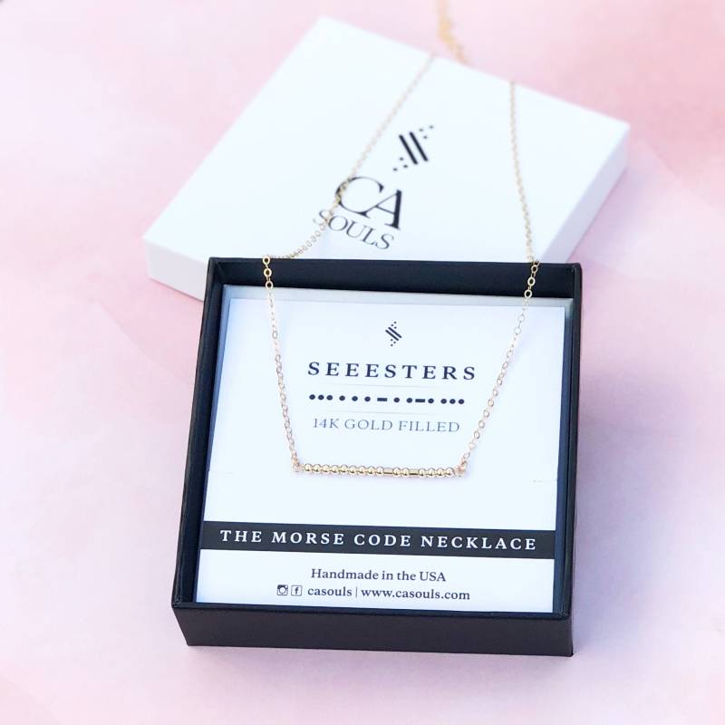 Custom Schwester Geschenk Morse-Code Halskette Geheime Nachricht Im Bestes Einzigartiges Muttertagsgeschenk - "Lou' Custom Schwester Geschenk Morse-Code Halskette Geheime Nachricht Im Bestes Einzigartiges Muttertagsgeschenk - "Lou' von CAsouls