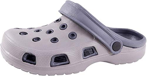 CB Home & Style Damen Herren Clogs Unisex Gartenclog Gartenschuh Hauschuh Größen 36-46 (40, Hellgrau/Dunkelgrau) von CB Home & Style