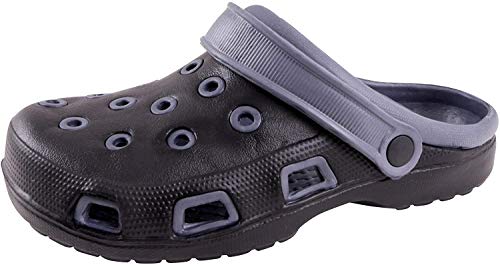 CB Home & Style Damen Herren Clogs Unisex Gartenclog Gartenschuh Hauschuh Größen 36-46 (40, Schwarz/Grau) von CB Home & Style