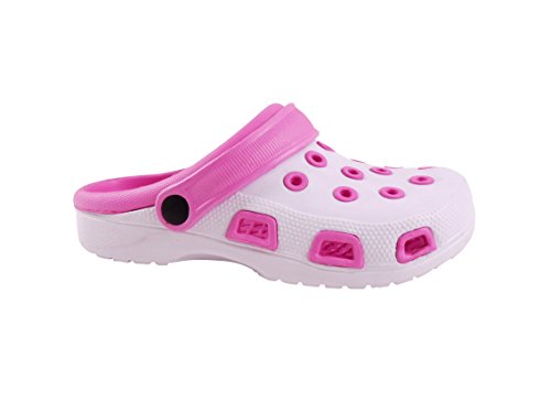 CB Home & Style Damen Herren Clogs Unisex Gartenclog Gartenschuh Hauschuh Größen 36-46 (40, Weiß/Pink) von CB Home & Style