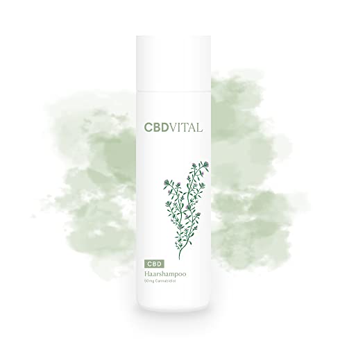 CBD Haarshampoo mit 50mg Cannabidiol | Bio Naturkosmetik | 100% vegan | Für normale und irritierte Kopfhaut | Geeignet für Herren & Damen | Mit Thymianextrakt & Zink | 50 mg Cannabidiol | CBDVITAL von CBDVITAL by VITRASAN