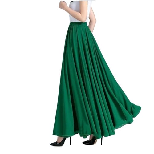 Flamenco-Rock for Damen, 180/360/540/720 Grad Rundum-Swing-Rock, spanisches Tanzkostüm, fließender, gerüschter Lagenrock for Auftritte, Halloween-Party, rotes Buntstift-Themen-Outfit(Greener_540) von CBFGGOEUDFBS