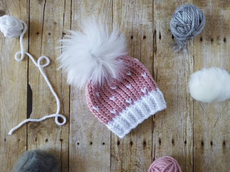 Blushing Herzchen Beanie von CBKnitsNPurls