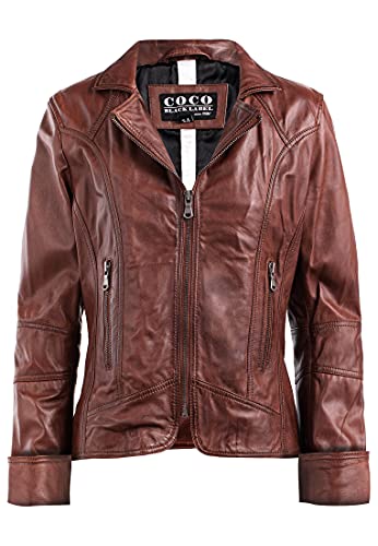 CBL Damen Lederjacke aus Echtleder im klassisches Design, Farbe:mokka, Größe:42 von CBL