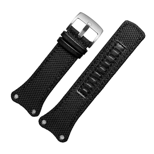 CBLDF Armband aus Nylon + Leder, schwarz, braun, blau, für Herren, kompatibel mit K4B384B3 K4B371B6 K4B371B3 K4B384B6 Segeltuch Gürtel Kette Uhrenarmband, 30mm, Achat von CBLDF