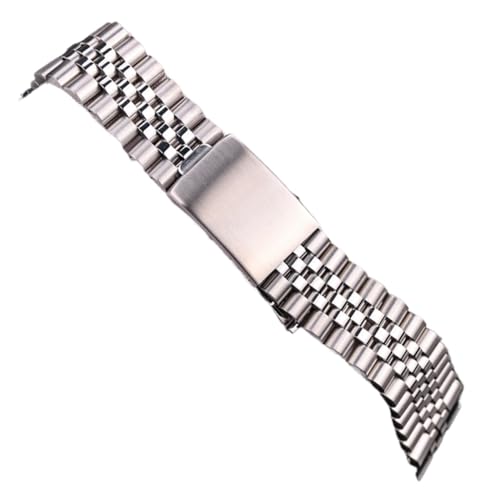 LQXHZ Edelstahl Uhrenarmband Armband Damen Herren Uhrenarmband 18mm 20mm 22mm Gebogenes Ende Silber Metallband Zubehör (Color : Silver, Size : 18mm) von LQXHZ