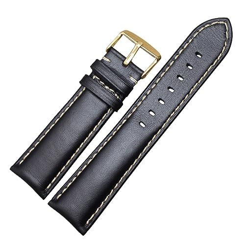 CBLDF Uhrenarmband aus echtem Leder, Schwarz, Dunkelbraun, 18, 19, 20, 21, 22, 24 mm, Uhrenarmbänder für Herren und Damen, polierte Schnalle, 21mm, Achat von CBLDF