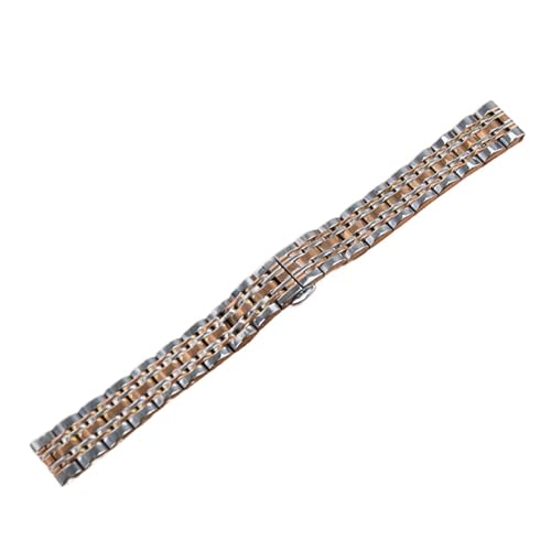 LQXHZ Uhrenarmband Schmetterlingsverschluss Edelstahl Uhrenarmband Damen10MM 12MM 14MM 16MM 18MM 20MM 22MM Uhrenarmband Uhrenarmband For Herren (Color : Silver Add Rose gold, Size : 18mm) von LQXHZ