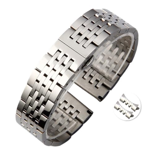 CBLDF Uhrenarmband mit gebogenem Ende, 12 mm, 14 mm, 16 mm, 18 mm, 19 mm, 20 mm, 21 mm, 22 mm, Handgelenkgurte, aus massivem Edelstahl, Zubehör mit Schmetterlingsschnalle, 16mm, Achat von CBLDF