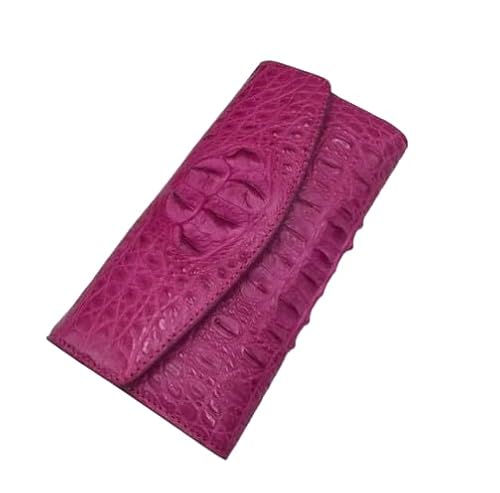 Authentic True Crocodile Skin Damen Lange Chic Wallet Female Card Holders Exotic Real Alligator Leder Lady Large Clutch Geldbörse, Pink, Modisch und lässig von CBLdF