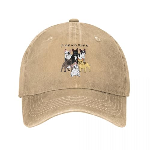 CBLdF Hut Mode Hip Hop Vintage Französische Bulldogge Frenchies Baseball Caps für Männer Frauen Distressed Denim Snapback Cap Outdoor Unstructured Soft Cap Geburtstagsgeschenk von CBLdF