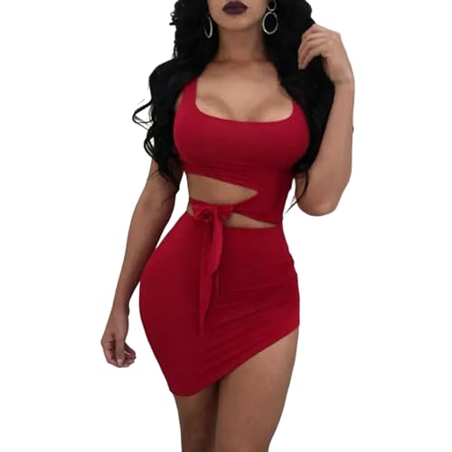 CBLdF Kleid Mode Kleid Frauen Hollow Out High Taille Paket Hip Kurze Mini Kleider Abend Club Kleid-rot-m CBLdF Kleid Mode Kleid Frauen Hollow Out High Taille Paket Hip Kurze Mini Kleider Abend Club Kleid-rot-m von CBLdF