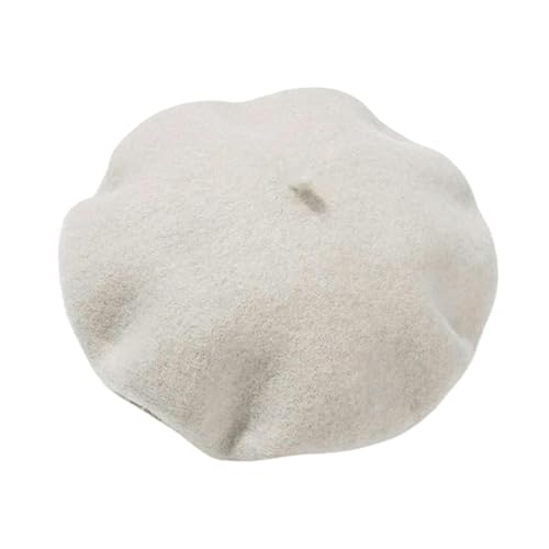 CBLdF Mütze Beret Hut Frauen Winter Dickhat Herbst Berets Caps Hüte Für Frauen Flachcaphat Fühlt Baskenmützen-milchweiß-Frauen 53-57cm von CBLdF