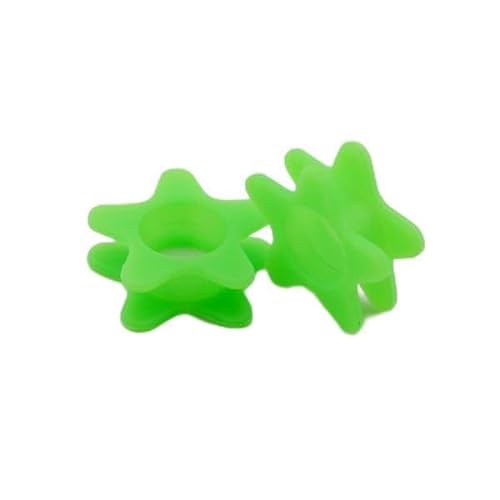 Ohr tunnel plug 1 Pair Silicone Ear Plugs Tunnels Five Pointed Star+heart Shape+trianglePunk Hip-hop Ear Expander For Women Men Body Piercing Jewelry (Color : Five Star Green, Size : 12mm) von CBLdf