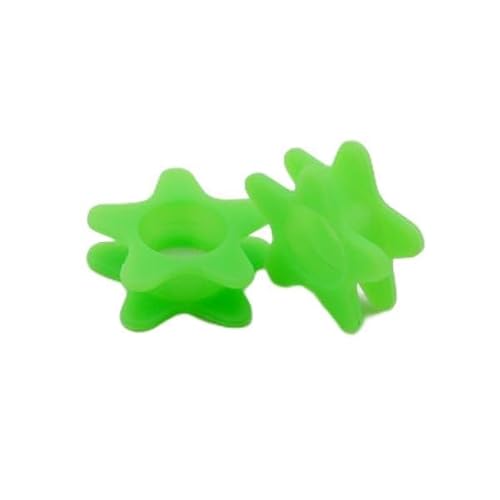 Ohr tunnel plug 1 Pair Silicone Ear Plugs Tunnels Five Pointed Star+heart Shape+trianglePunk Hip-hop Ear Expander For Women Men Body Piercing Jewelry (Color : Five Star Green, Size : 4mm) von CBLdf