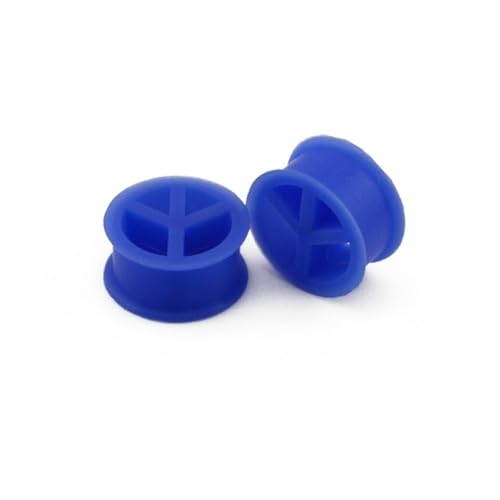 Ohr tunnel plug 1 Pair Silicone Ear Plugs Tunnels Five Pointed Star+heart Shape+trianglePunk Hip-hop Ear Expander For Women Men Body Piercing Jewelry (Color : Peace Tree-Blue, Size : 12mm) von CBLdf