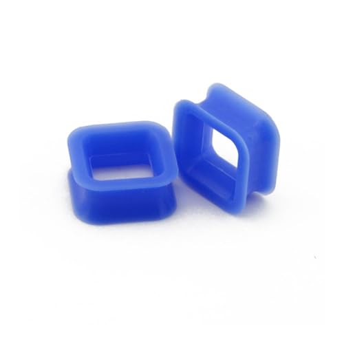Ohr tunnel plug 1 Pair Silicone Ear Plugs Tunnels Five Pointed Star+heart Shape+trianglePunk Hip-hop Ear Expander For Women Men Body Piercing Jewelry (Color : Square-Blue, Size : 18mm) von CBLdf