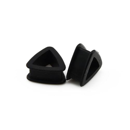 Ohr tunnel plug 1 Pair Silicone Ear Plugs Tunnels Five Pointed Star+heart Shape+trianglePunk Hip-hop Ear Expander For Women Men Body Piercing Jewelry (Color : Triangle-Black, Size : 5mm) von CBLdf