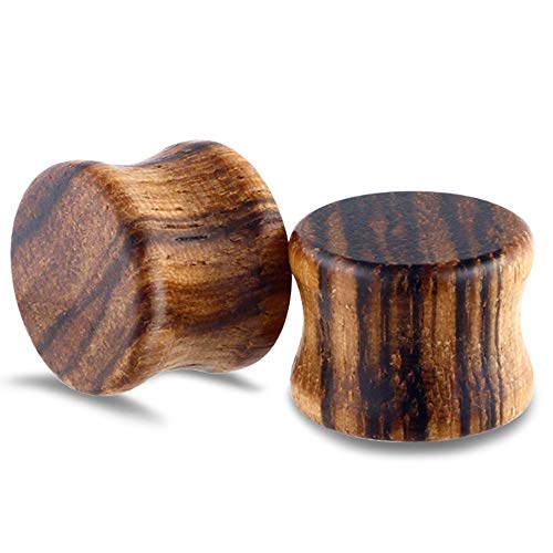 Ohr tunnel plug 1 Pairs Wooden Ear Tunnels Plugs （6-22mm）solid Ear Expander Plugs For Women And Men Ear Piercing Stretcher (Color : E, Size : 14mm) von CBLdf