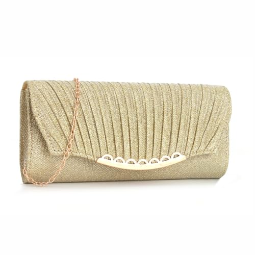 1 STÜCK Damen Handtasche Schultertasche geeignet für Party und Festival mit Goldkette 25cm x 12cm von CBMZHF