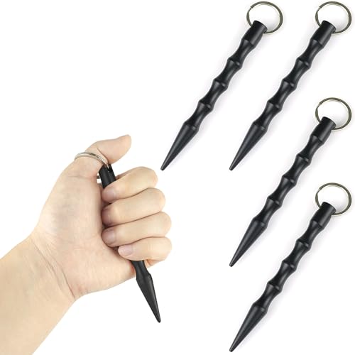 CBRVTY 4er Set Kubotan Selbstverteidigung Emergency Hammer Selbstverteidigung Legal Selbstverteidigung Frauen Kubotan fur Unterwegs Schwarz von CBRVTY