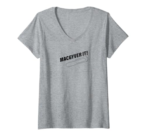 Damen MacGyver MacGyver It Logo T-Shirt mit V-Ausschnitt von CBS
