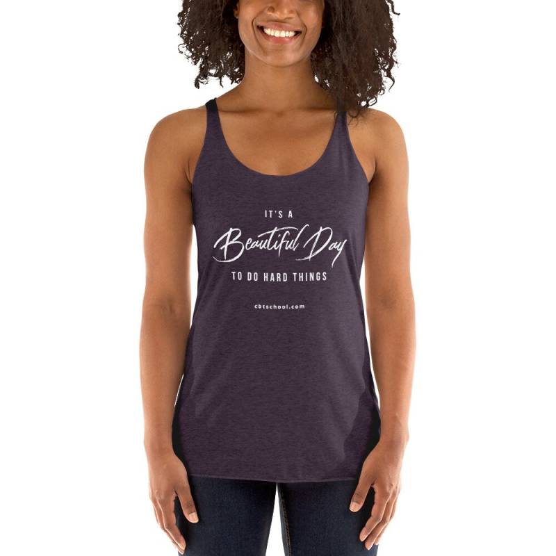 It's A Beautiful Day To Do Hard Things - Women's Racerback Tank - Soft | Weißer Text It's A Beautiful Day To Do Hard Things - Women's Racerback Tank - Soft | Weißer Text von CBTschool