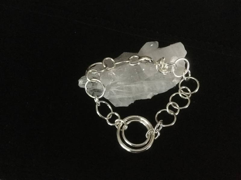 Große Und Kleine Ring Silberarmband von CBrownStudio