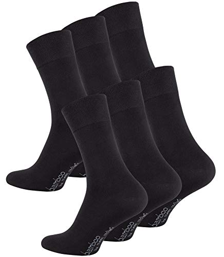 CC Clark Crown 6 Paar Bambus Socken Edel und Modern, ohne drückende Naht, Schwarz Uni, Gr. 43-46 von CC Clark Crown