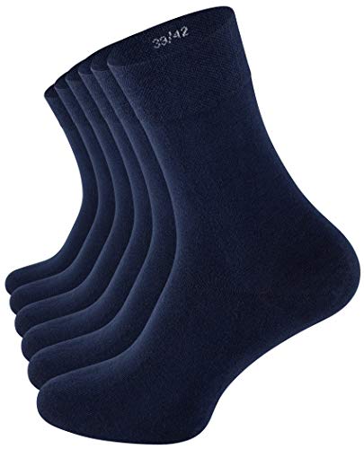 CC Clark Crown 6 Paar Baumwoll-Socken Edel und Modern ohne drückende Naht - Marine - Gr. 39-42 von CC Clark Crown