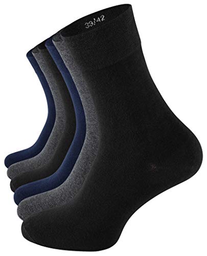 CC Clark Crown 6 Paar Baumwoll-Socken Edel und Modern ohne drückende Naht - Schwarz, Marine, Anthrazit - Gr. 39-42 von CC Clark Crown