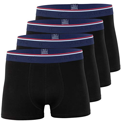 CC Clark Crown Herren Modal Boxershorts (4er Pack), Retroshorts in weicher Modal Cotton Qualität in Grösse L, Schwarz von CC Clark Crown